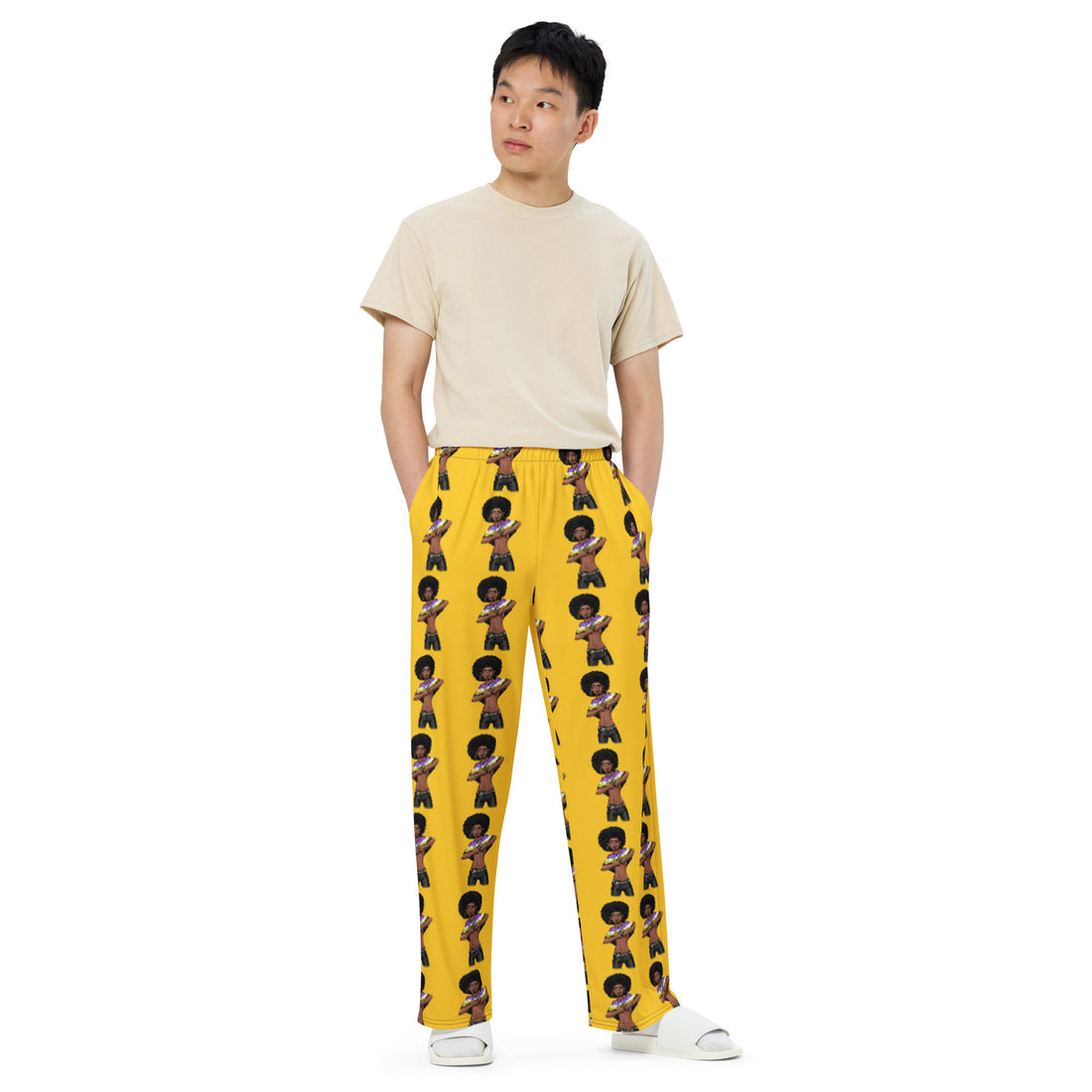 Non-Binary Pride Wide-Leg Pants – Polyester Jersey