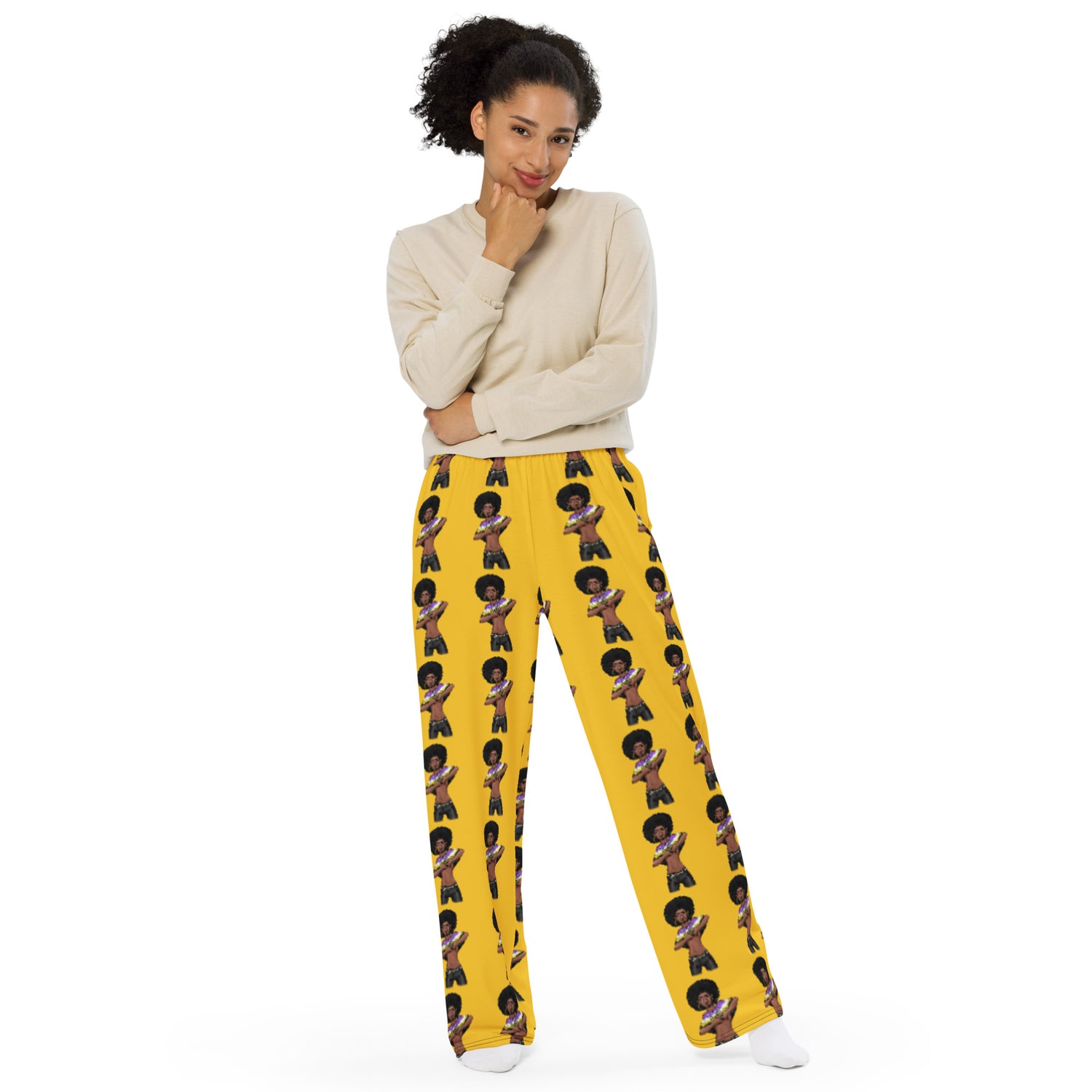 Non-Binary Pride Wide-Leg Pants – Polyester Jersey