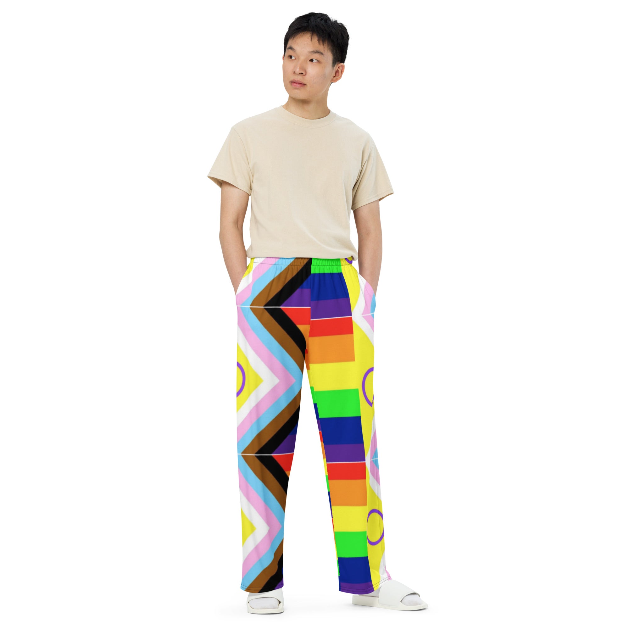 Intersex-Inclusive Pride Wide-Leg Pants – Polyester Jersey
