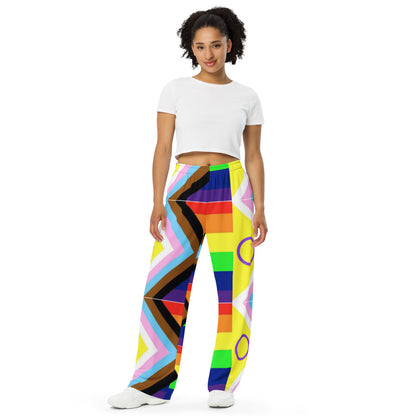 Intersex-Inclusive Pride Wide-Leg Pants – Polyester Jersey