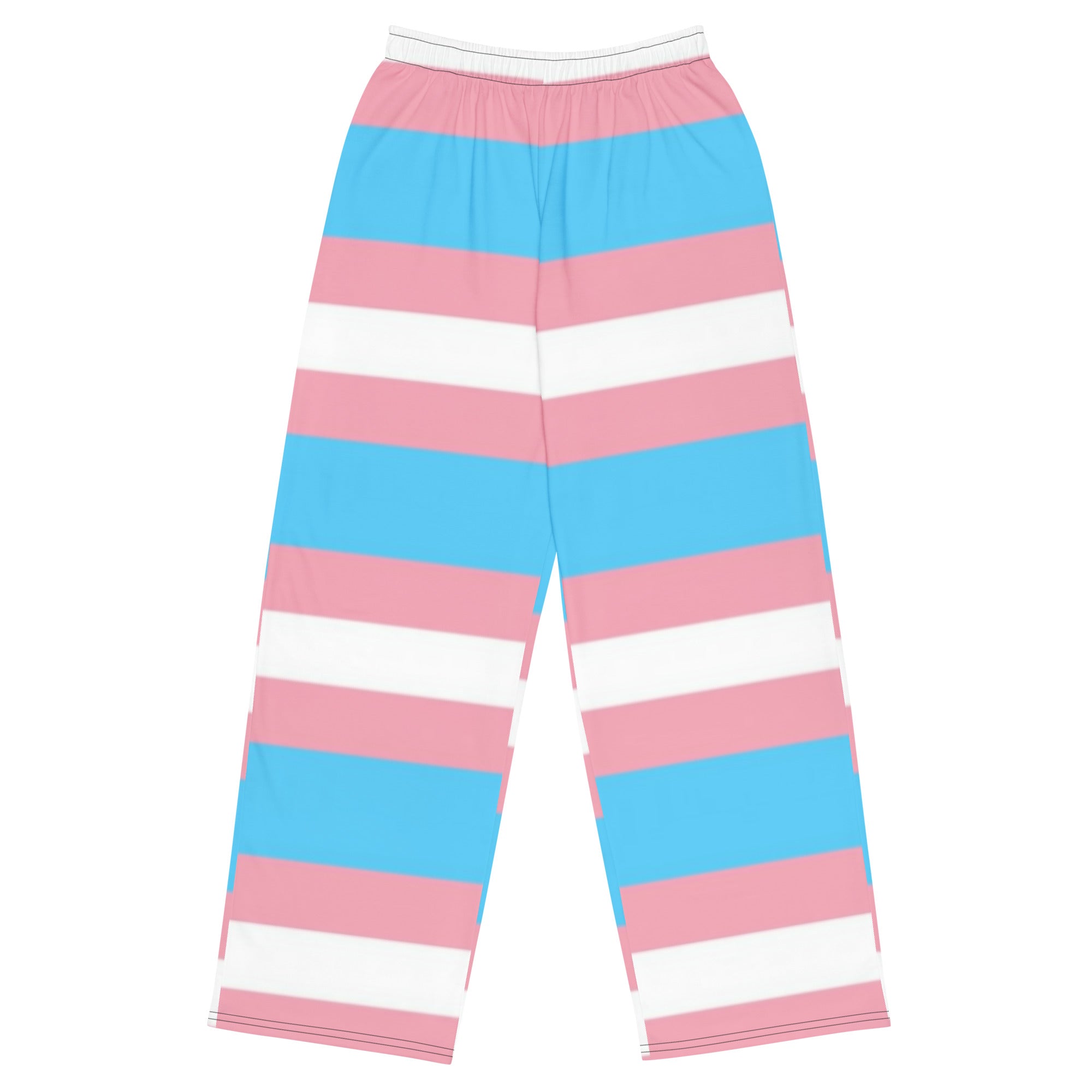 Transgender Pride Flag Wide-Leg Pants – Polyester Jersey