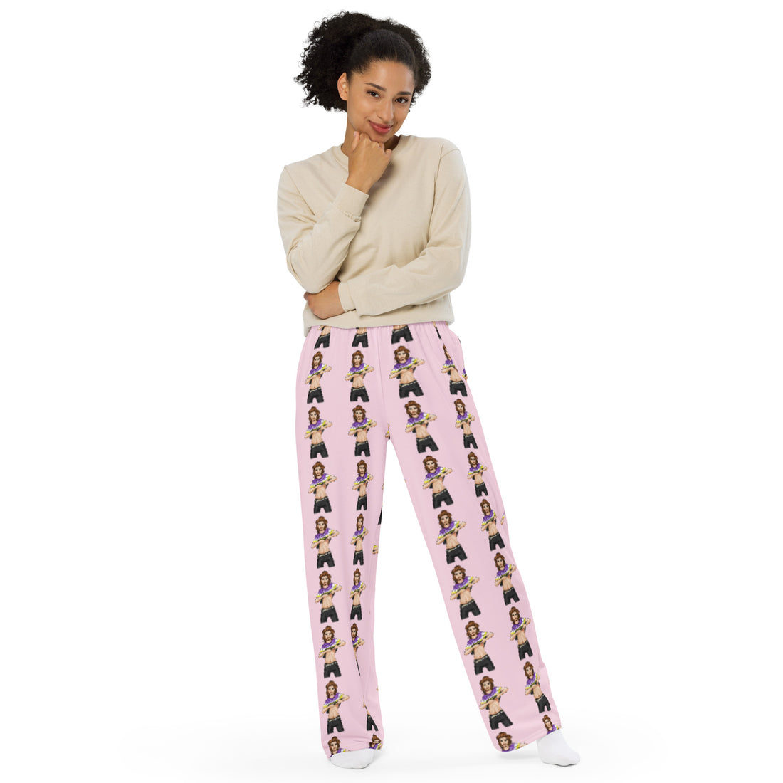Transgender &amp; Non-Binary Pride Wide-Leg Pants – Polyester Jersey