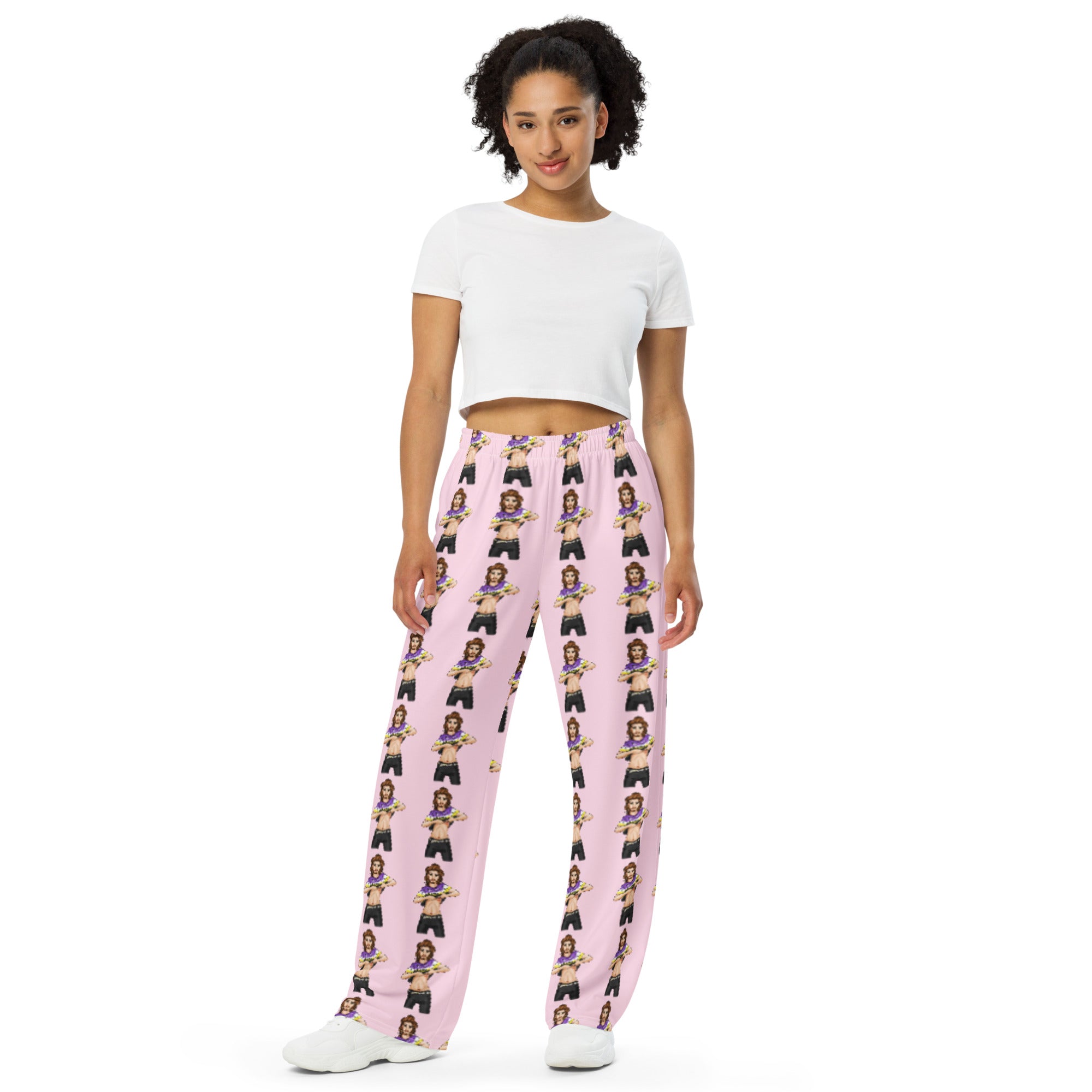 Transgender &amp; Non-Binary Pride Wide-Leg Pants – Polyester Jersey