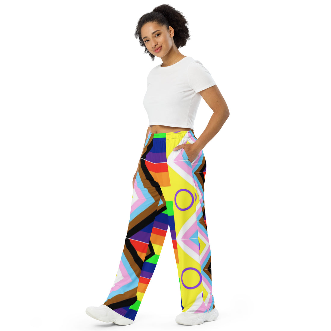 Intersex-Inclusive Pride Wide-Leg Pants – Polyester Jersey