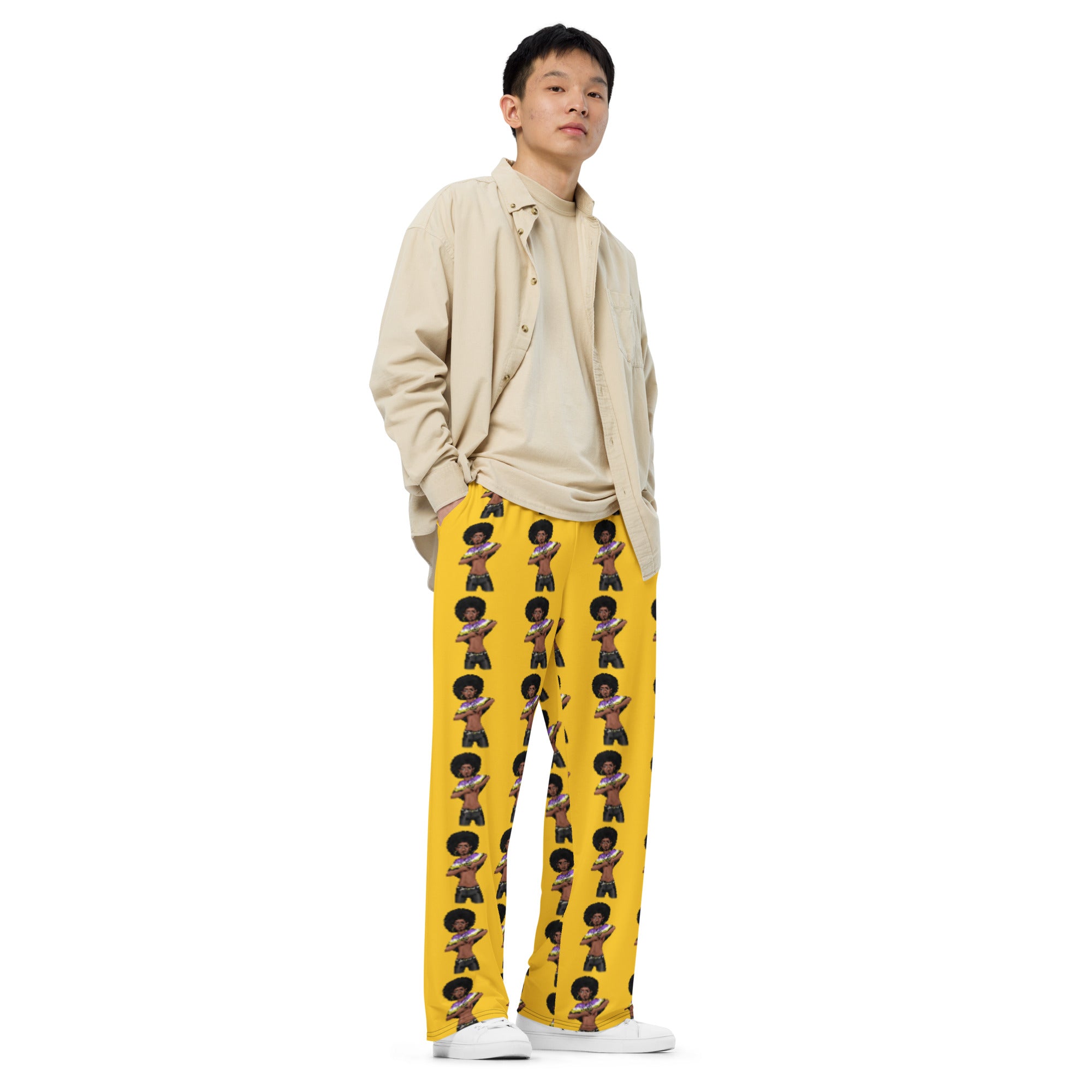 Non-Binary Pride Wide-Leg Pants – Polyester Jersey