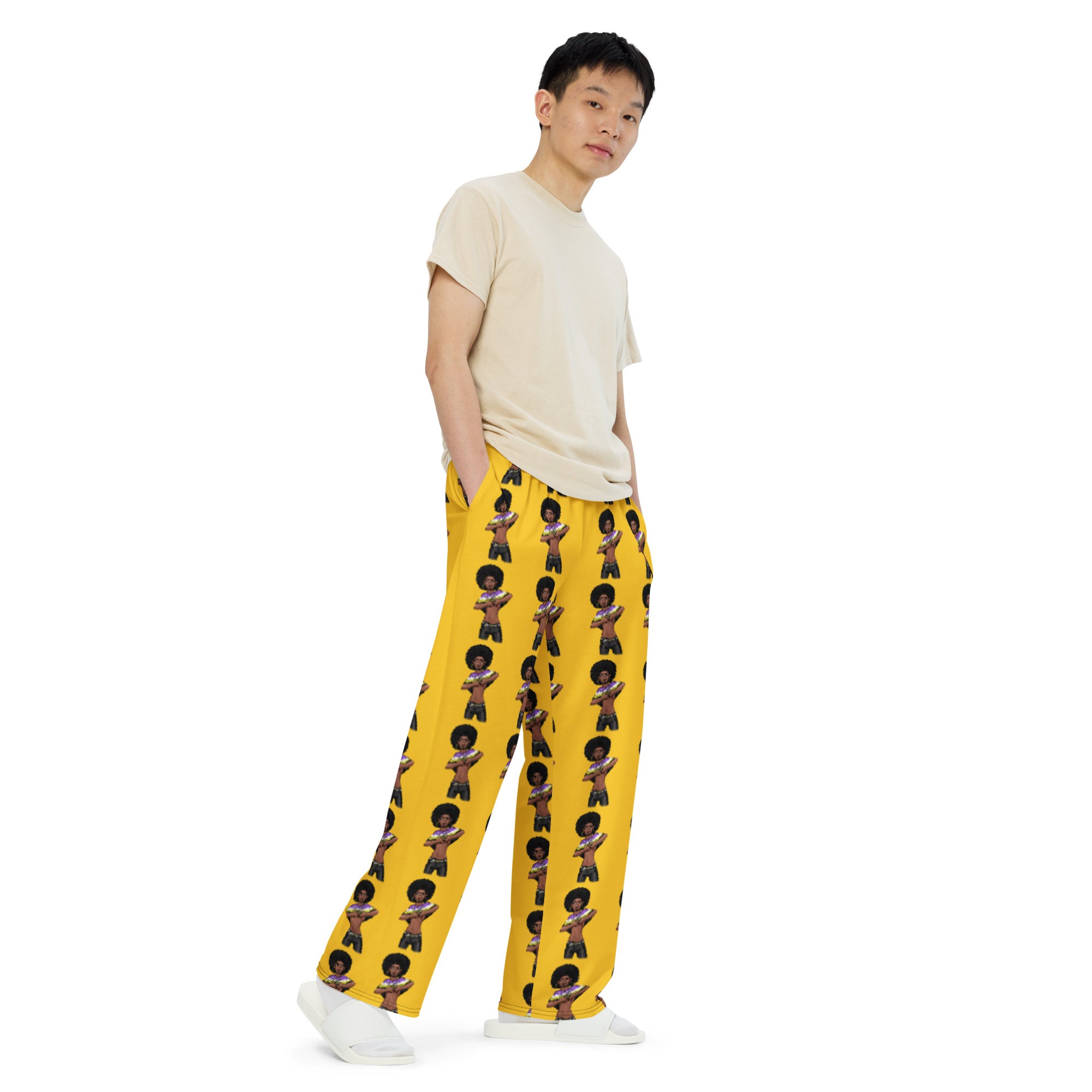 Non-Binary Pride Wide-Leg Pants – Polyester Jersey