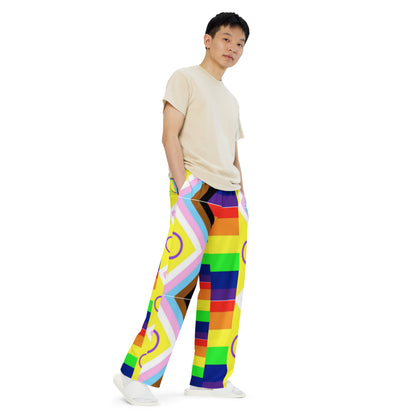 Intersex-Inclusive Pride Wide-Leg Pants – Polyester Jersey