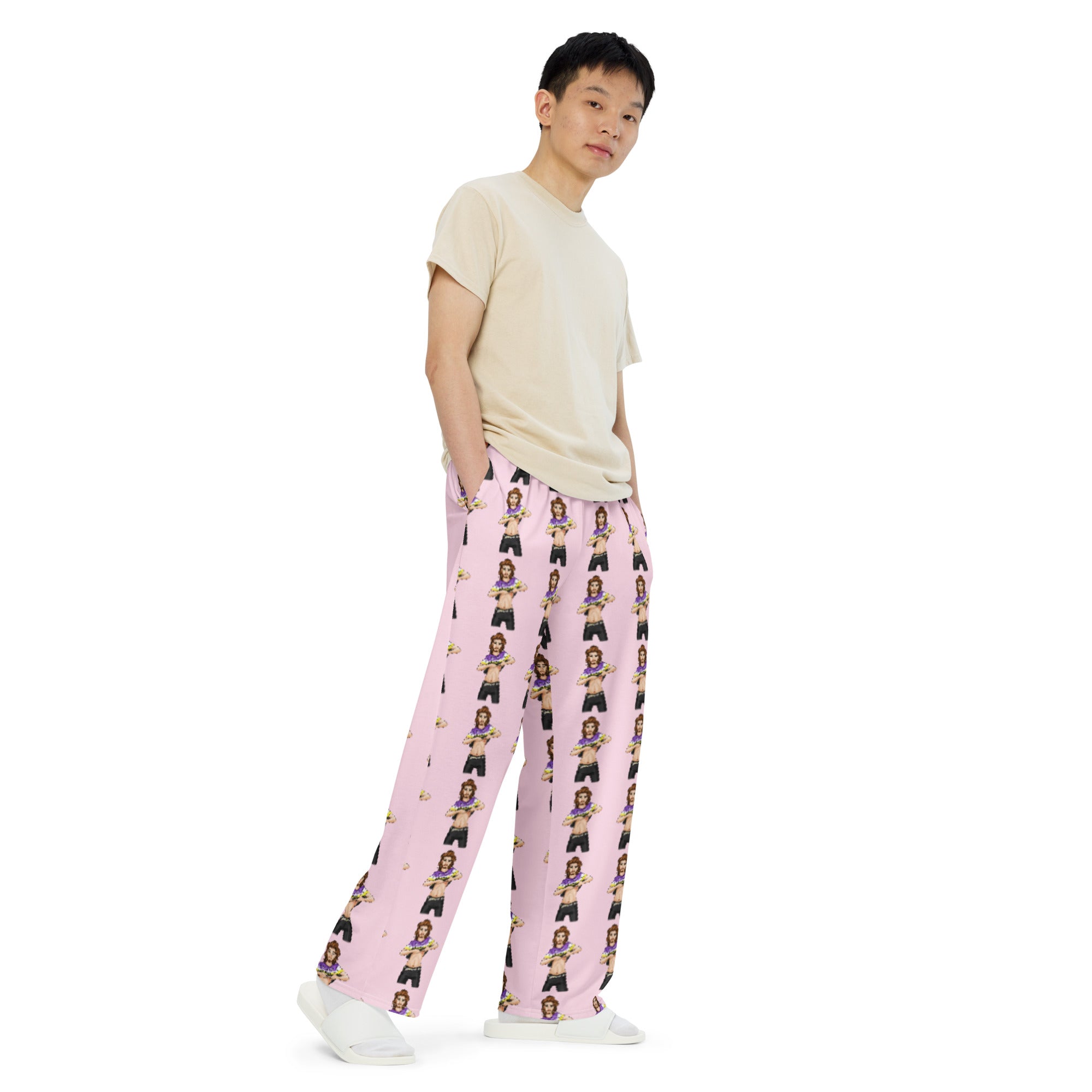 Transgender &amp; Non-Binary Pride Wide-Leg Pants – Polyester Jersey
