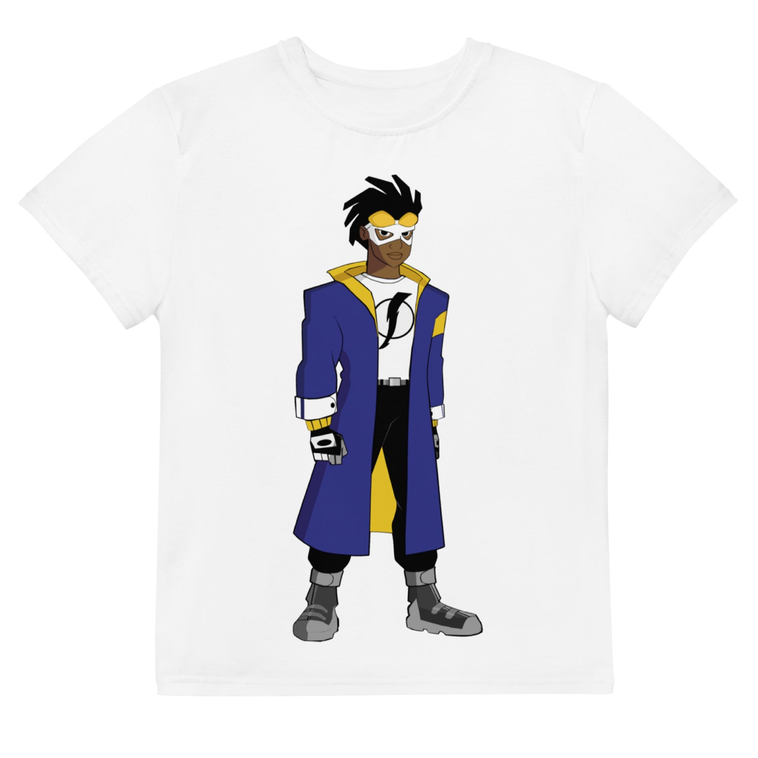Youth Crew Neck T-Shirt – Super Shock Comic Art Print | Soft Cotton Tee for Kids | Voce Lindx