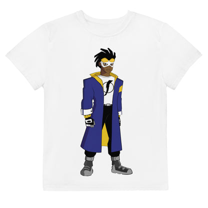 Youth Crew Neck T-Shirt – Super Shock Comic Art Print | Soft Cotton Tee for Kids | Voce Lindx