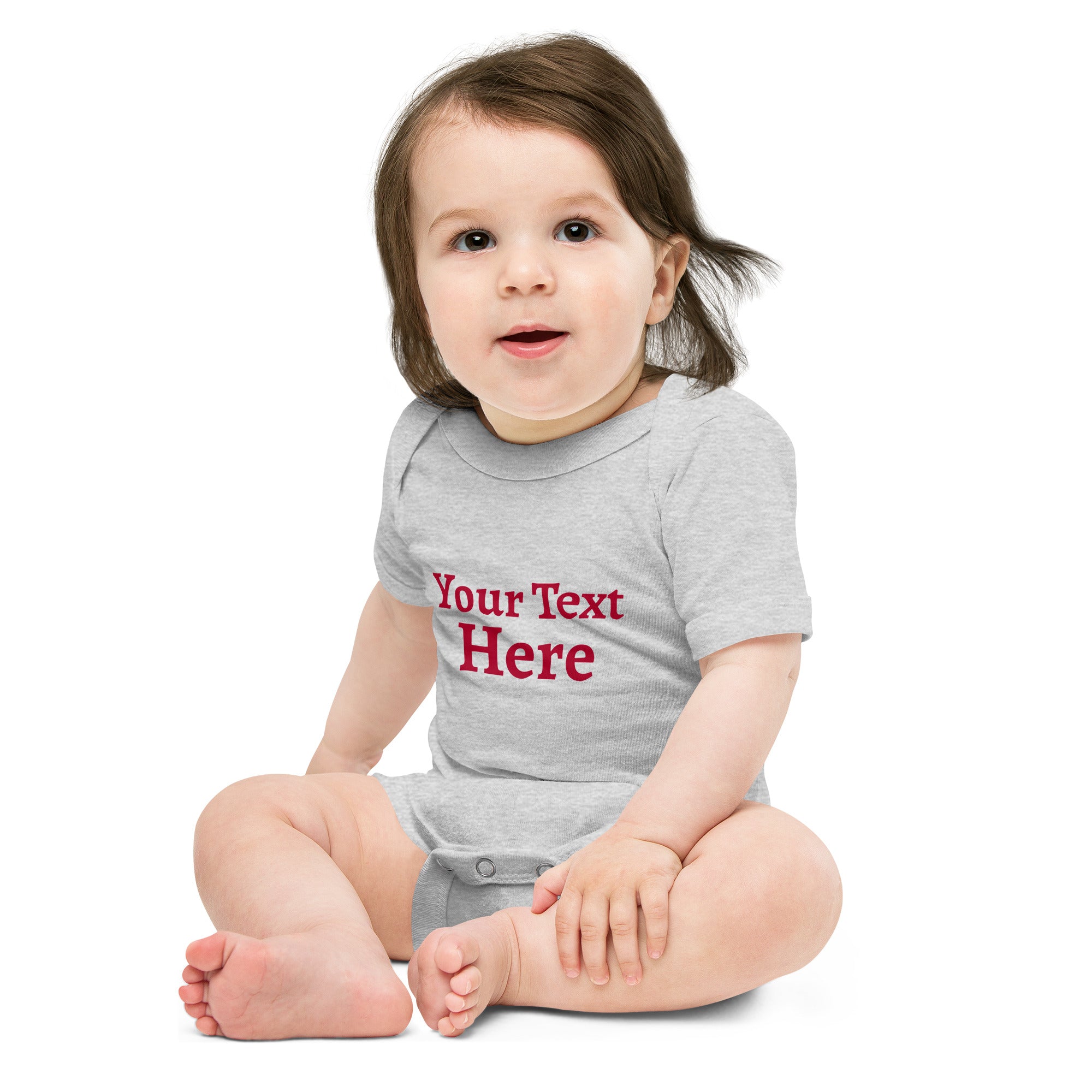 VOCE LINDX Baby Short‑Sleeve One‑Piece – Create Your Design – 100 % Cotton, Personalised &amp; Comfortable