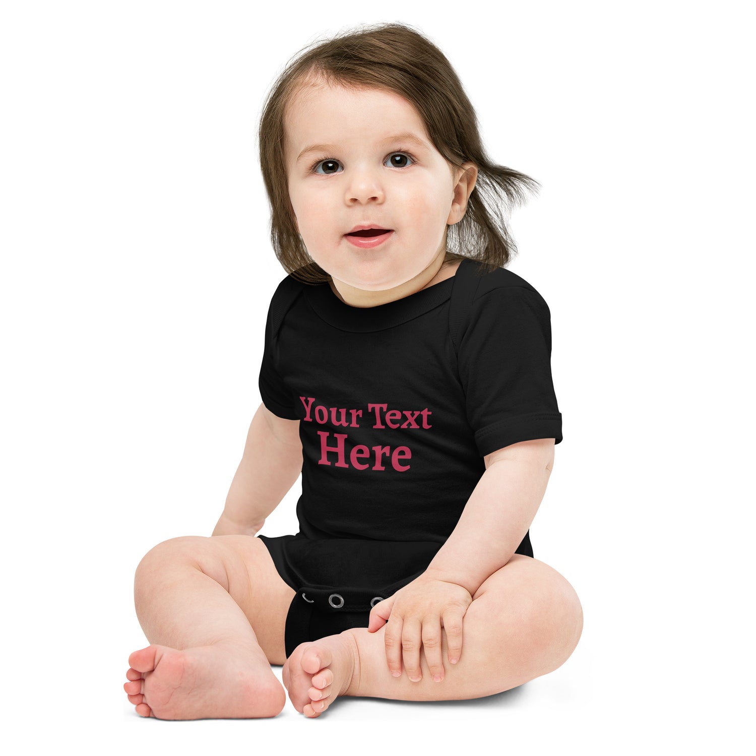 VOCE LINDX Baby Short‑Sleeve One‑Piece – Create Your Design – 100 % Cotton, Personalised &amp; Comfortable