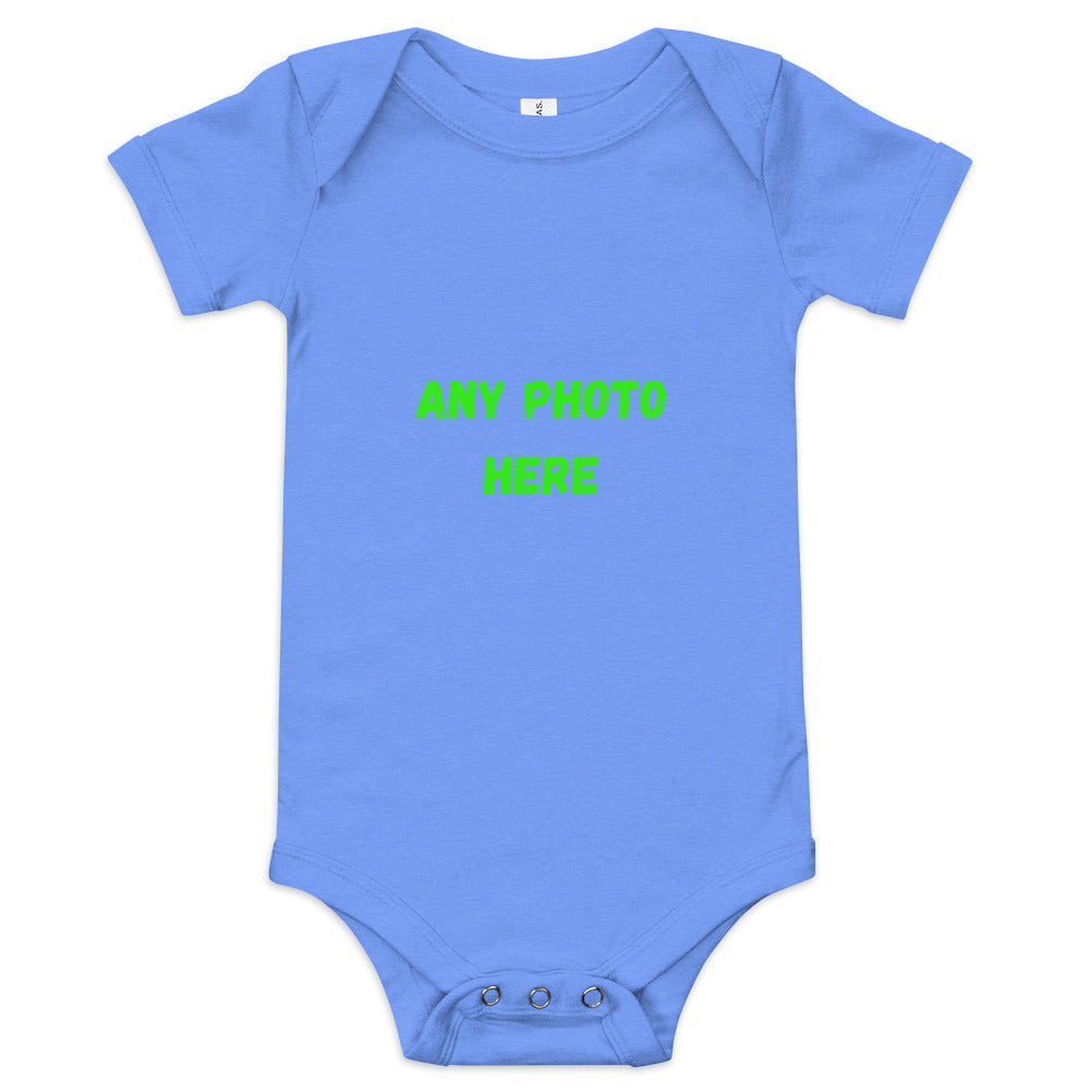 VOCE LINDX Baby Short‑Sleeve One‑Piece – Upload Your Design – 100 % Cotton, Comfy &amp; Customisable