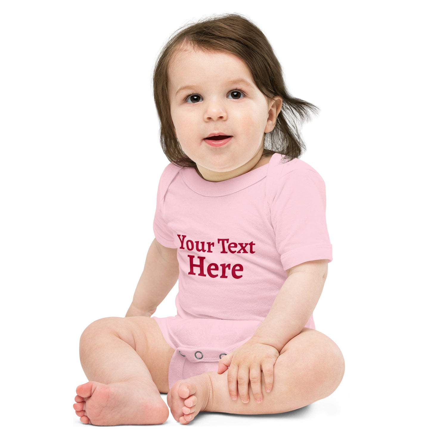 VOCE LINDX Baby Short‑Sleeve One‑Piece – Create Your Design – 100 % Cotton, Personalised &amp; Comfortable