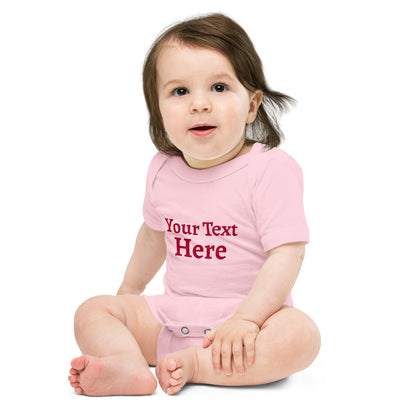 VOCE LINDX Baby Short‑Sleeve One‑Piece – Create Your Design – 100 % Cotton, Personalised &amp; Comfortable