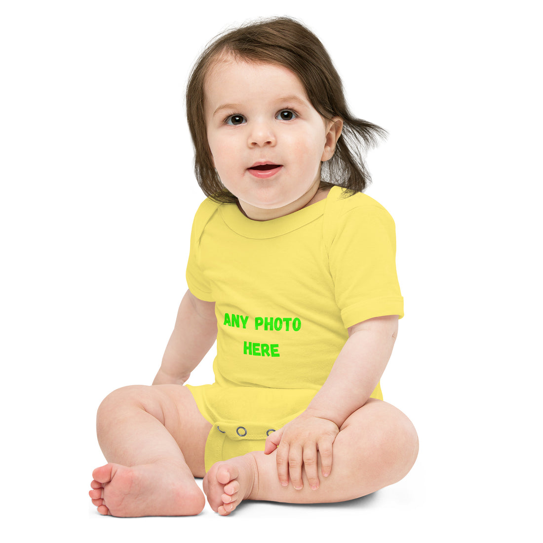 VOCE LINDX Baby Short‑Sleeve One‑Piece – Upload Your Design – 100 % Cotton, Comfy & Customisable