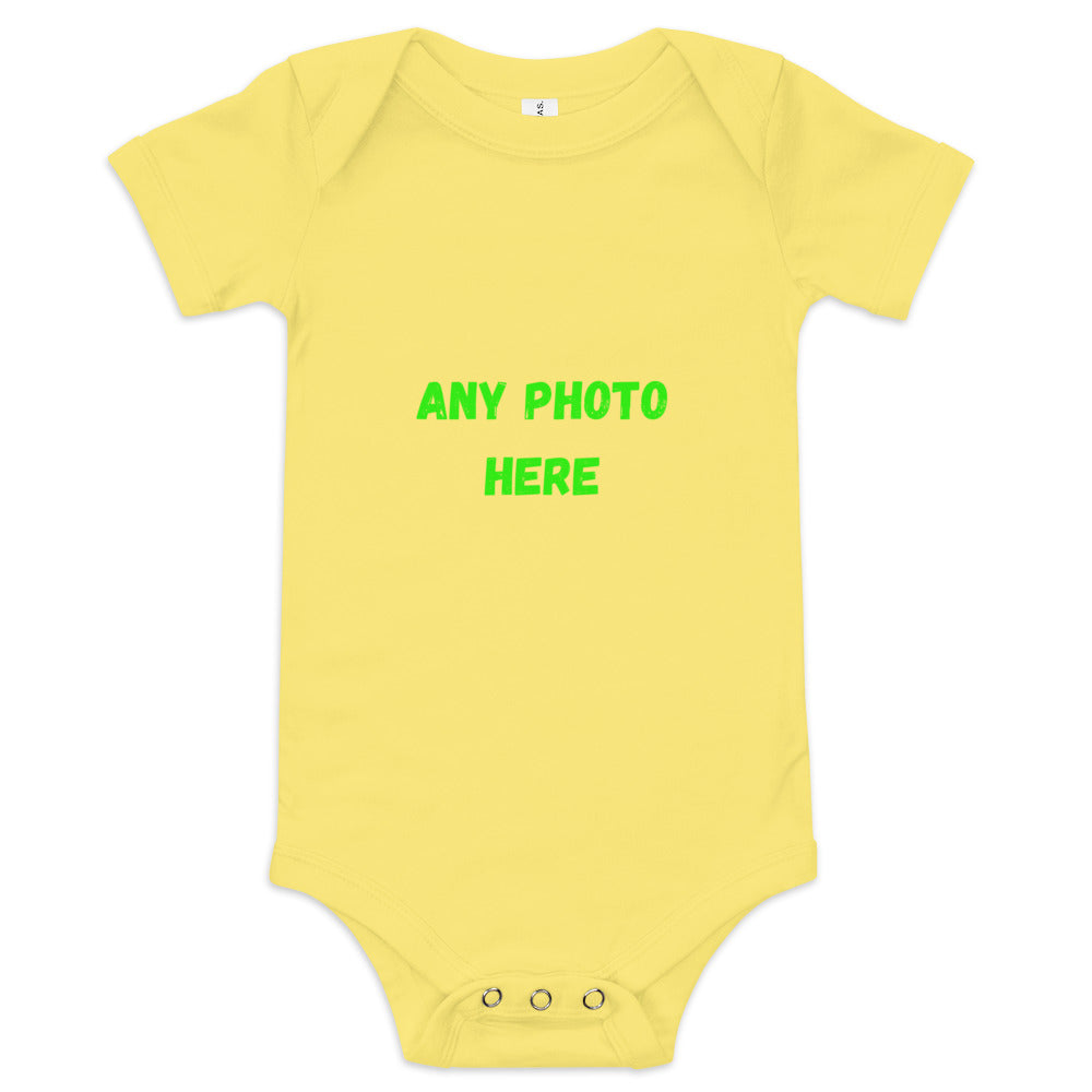 VOCE LINDX Baby Short‑Sleeve One‑Piece – Upload Your Design – 100 % Cotton, Comfy &amp; Customisable