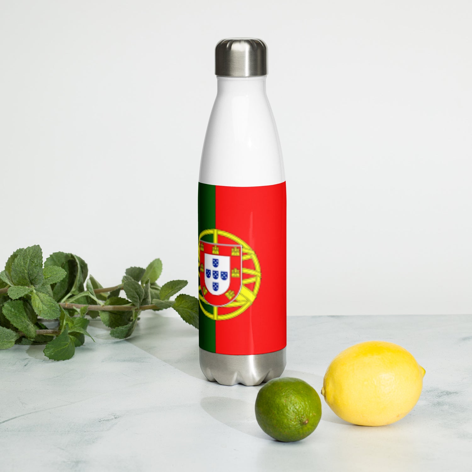 VOCE LINDX Portugal Flag Stainless Steel Water Bottle – 500ml Vacuum-Insulated, Leak-Proof, BPA-Free Flask