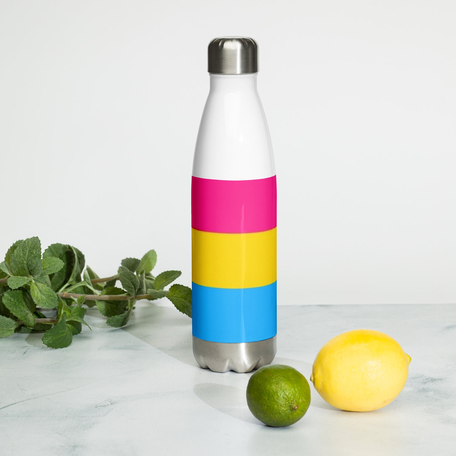 VOCE LINDX Pansexual Flag Stainless Steel Water Bottle – 500ml Insulated, Leak-Proof, BPA-Free, Gloss Finish
