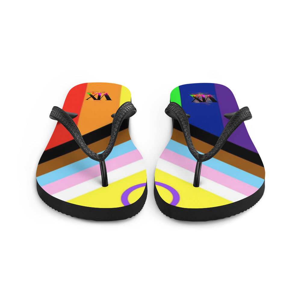 VOCE LINDX Intersex Pride Flip‑Flops – Rubber Sole with Soft Lined Strap &amp; Non‑Slip Grip – Inclusive Summer Footwear