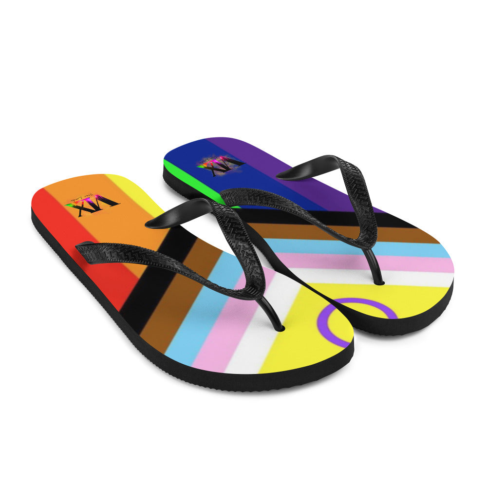 VOCE LINDX Intersex Pride Flip‑Flops – Rubber Sole with Soft Lined Strap &amp; Non‑Slip Grip – Inclusive Summer Footwear