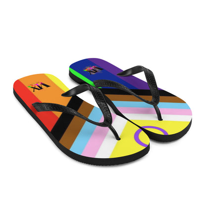 VOCE LINDX Intersex Pride Flip‑Flops – Rubber Sole with Soft Lined Strap &amp; Non‑Slip Grip – Inclusive Summer Footwear