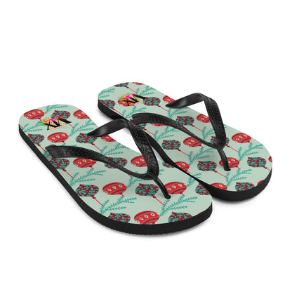 VOCE LINDX Christmas Baubles Flip‑Flops – Festive Ornament Print, Cushioned Sole &amp; Non‑Slip Grip – Fun Seasonal Footwear