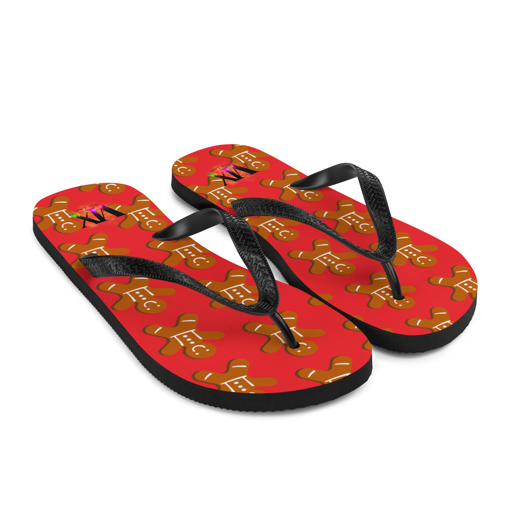 VOCE LINDX Christmas Cookies Flip‑Flops – Festive Design, Cushioned Sole &amp; Non‑Slip Grip – Seasonal Summer Footwear