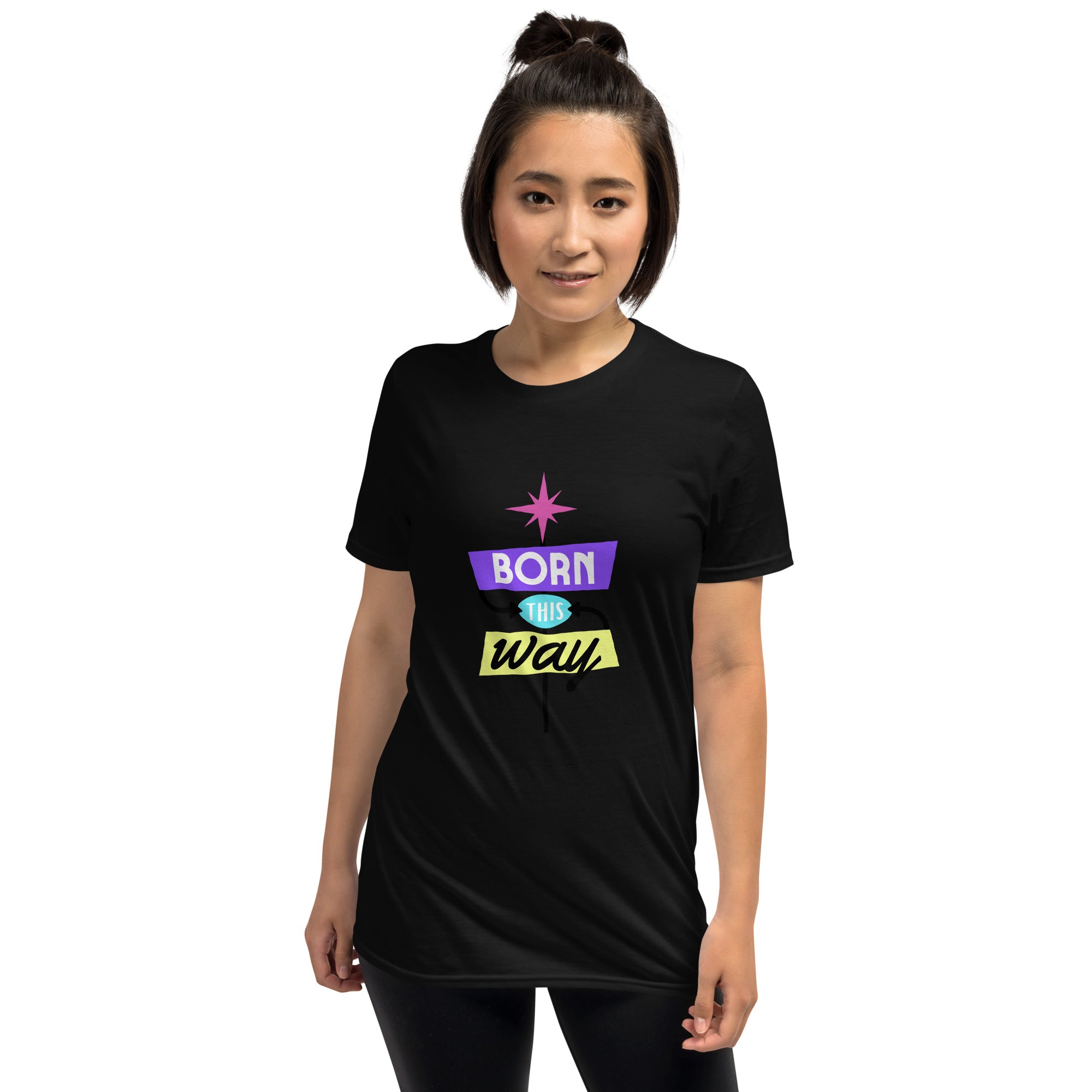 Born This Way” Pride T-Shirt – 100% Cotton Softstyle Short Sleeve Tee | LGBTQIA+ Empowerment Design