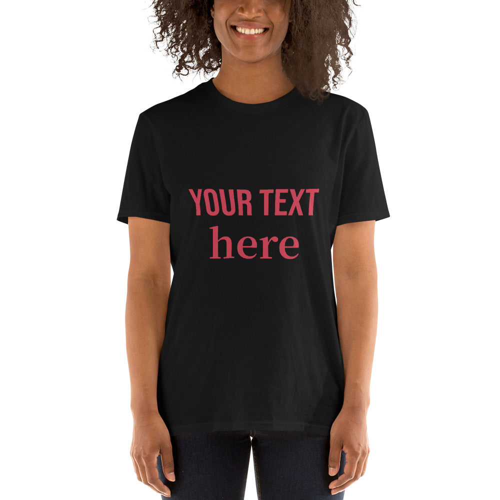 Short Sleeve Tee - Create Your Own Design, 100% Cotton Jersey, Personalised