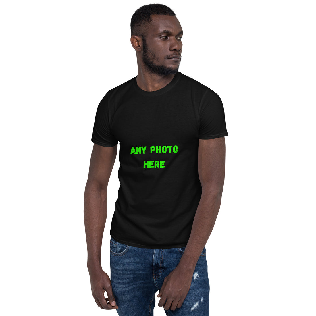 VOCE LINDX Short Sleeve T‑Shirt – Upload Your Photo or Image – 100 % Cotton Jersey, Personalised &amp; Comfortable