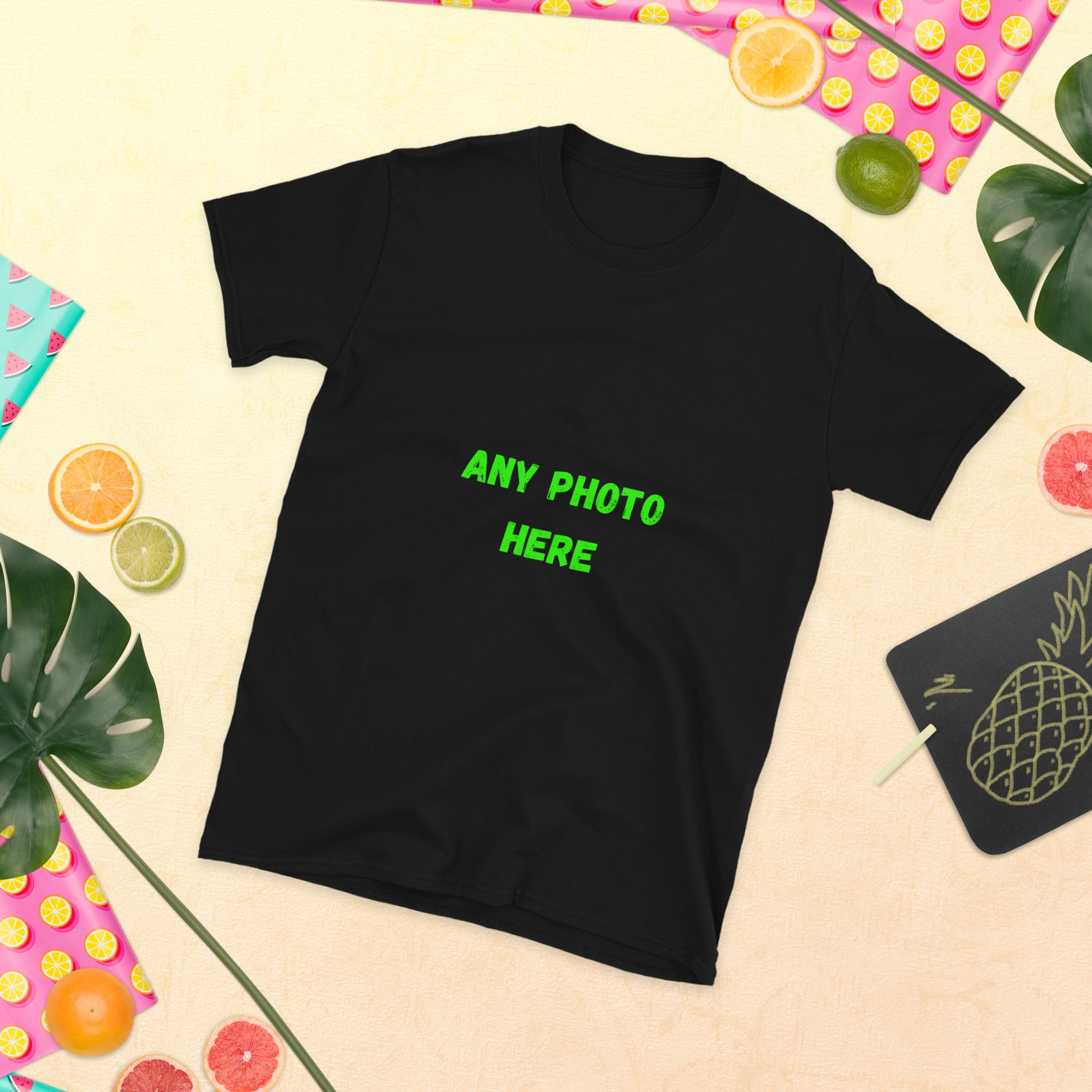 VOCE LINDX Short Sleeve T‑Shirt – Upload Your Photo or Image – 100 % Cotton Jersey, Personalised &amp; Comfortable