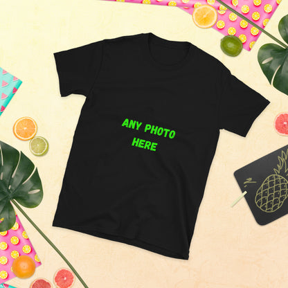 VOCE LINDX Short Sleeve T‑Shirt – Upload Your Photo or Image – 100 % Cotton Jersey, Personalised &amp; Comfortable