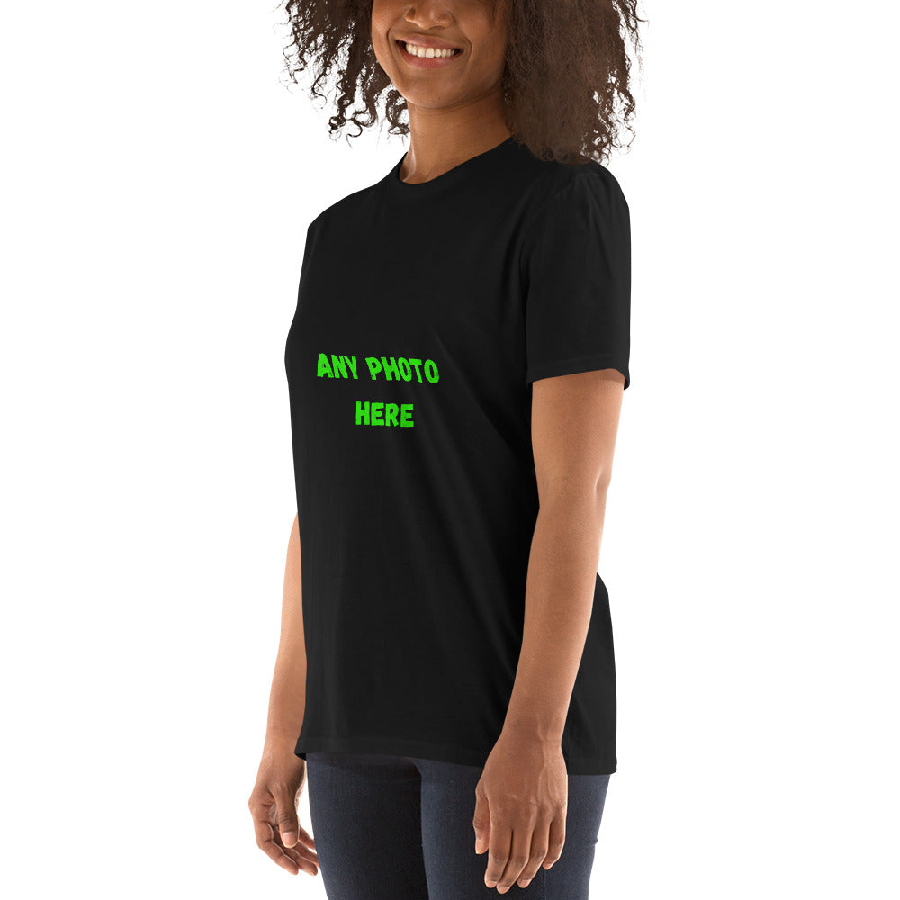 VOCE LINDX Short Sleeve T‑Shirt – Upload Your Photo or Image – 100 % Cotton Jersey, Personalised &amp; Comfortable