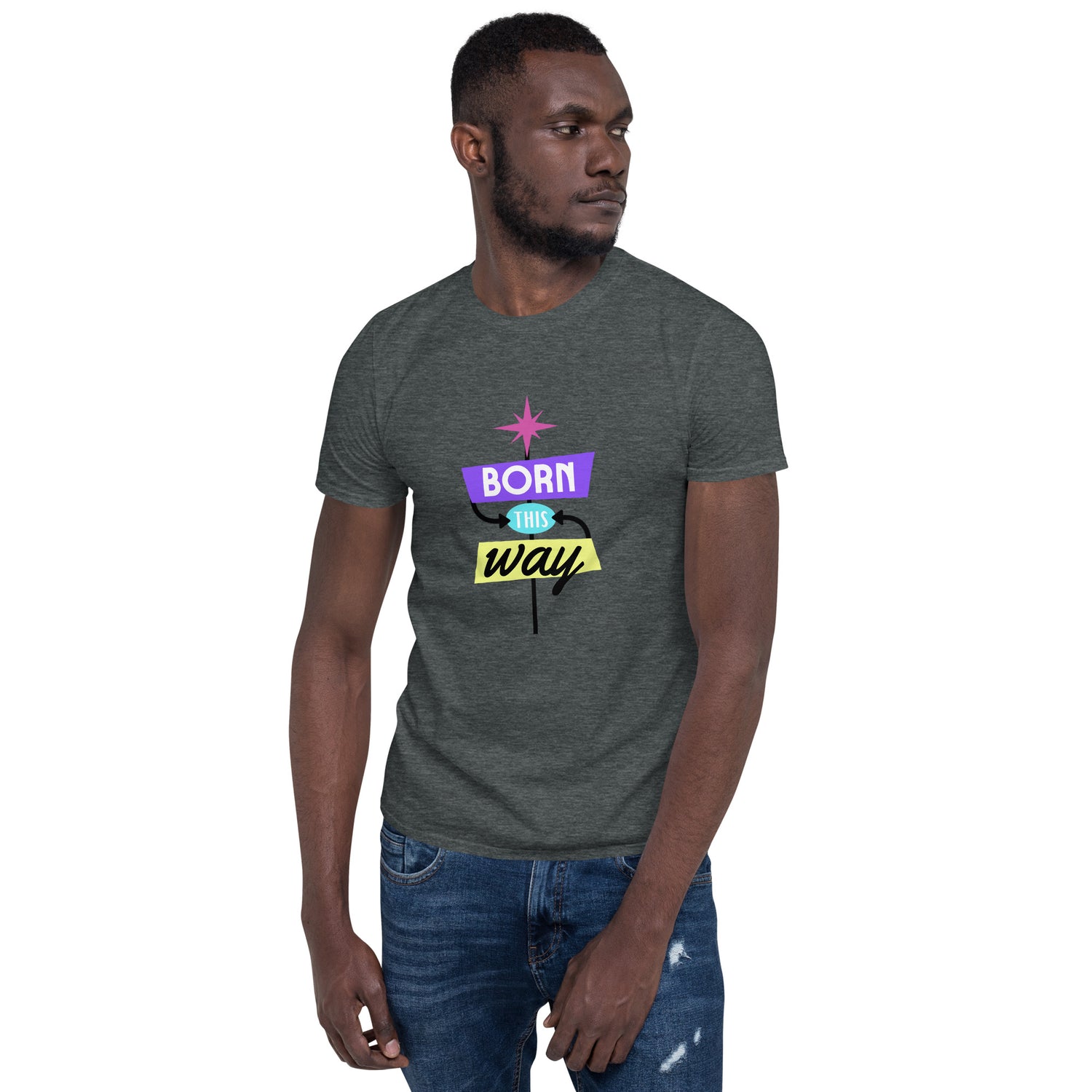 Born This Way” Pride T-Shirt – 100% Cotton Softstyle Short Sleeve Tee | LGBTQIA+ Empowerment Design
