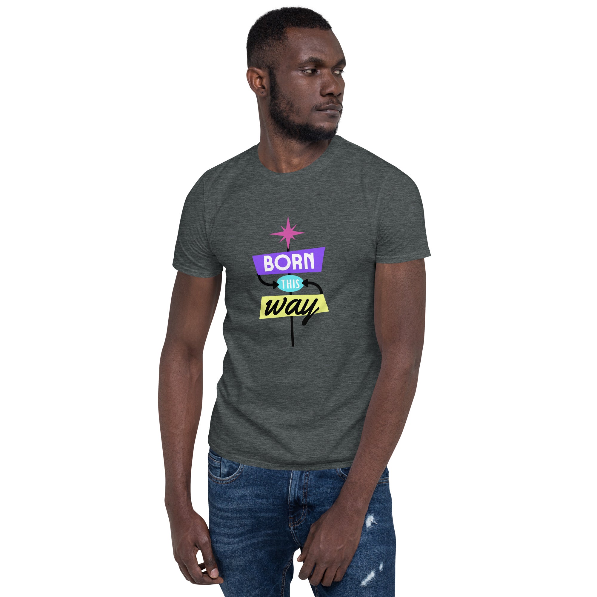Born This Way” Pride T-Shirt – 100% Cotton Softstyle Short Sleeve Tee | LGBTQIA+ Empowerment Design