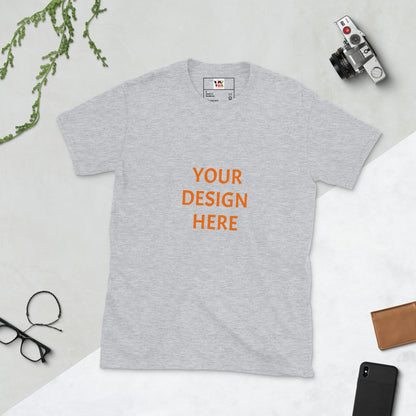 VOCE LINDX Short Sleeve All‑Genders Tee – Create Your Own Design – 100 % Cotton Jersey, Personalised &amp; Inclusive