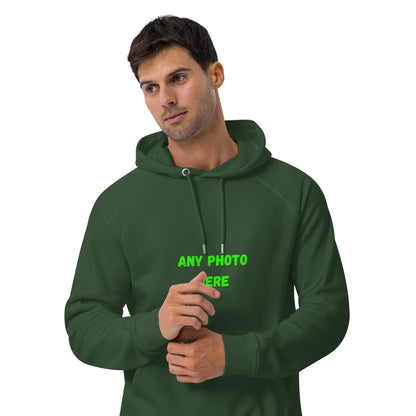 VOCE LINDX Eco Raglan Hoodie – Upload Your Photo or Design – Organic Cotton Comfort, Sustainable &amp; Customisable
