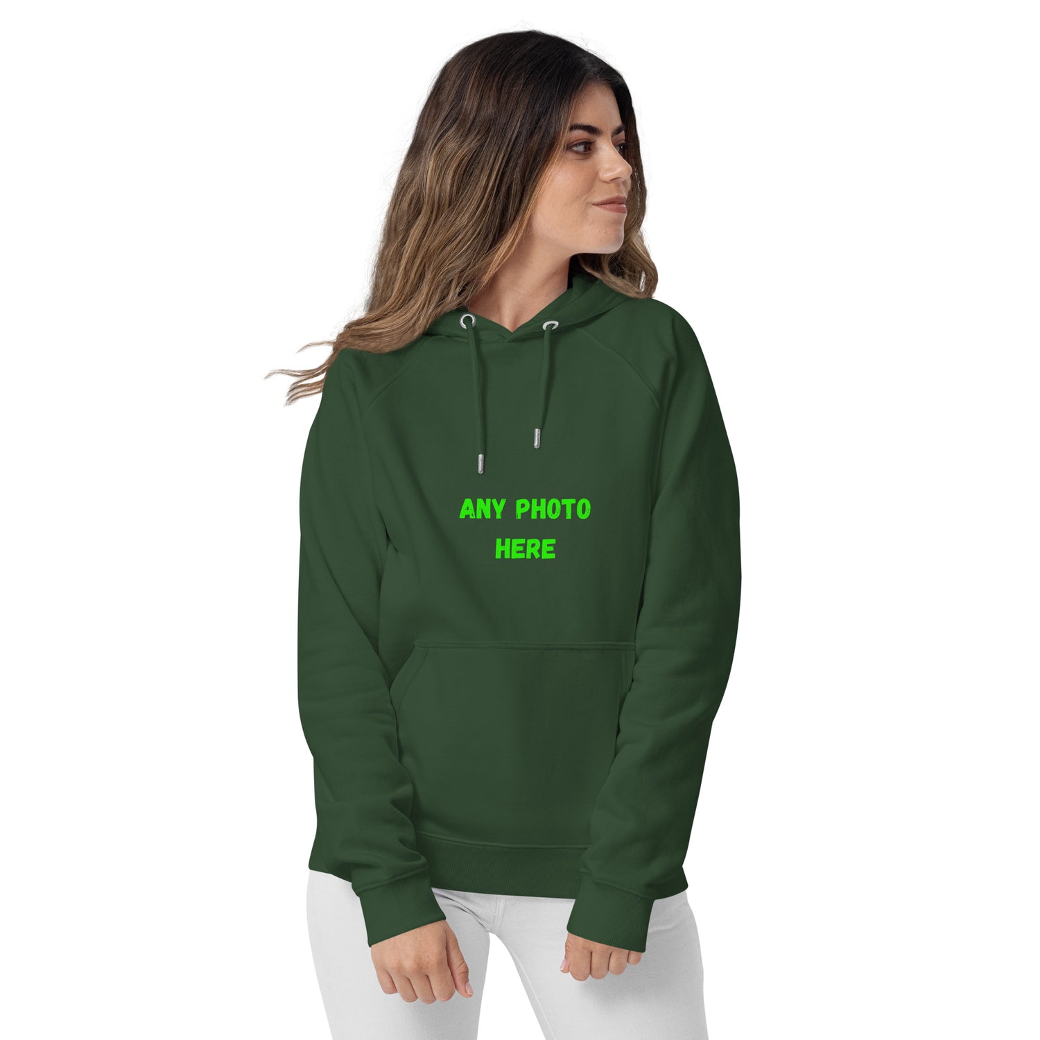 VOCE LINDX Eco Raglan Hoodie – Upload Your Photo or Design – Organic Cotton Comfort, Sustainable &amp; Customisable