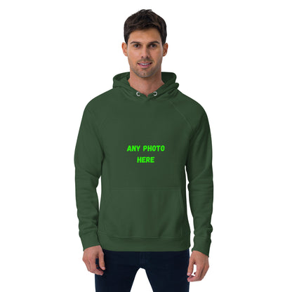 VOCE LINDX Eco Raglan Hoodie – Upload Your Photo or Design – Organic Cotton Comfort, Sustainable &amp; Customisable