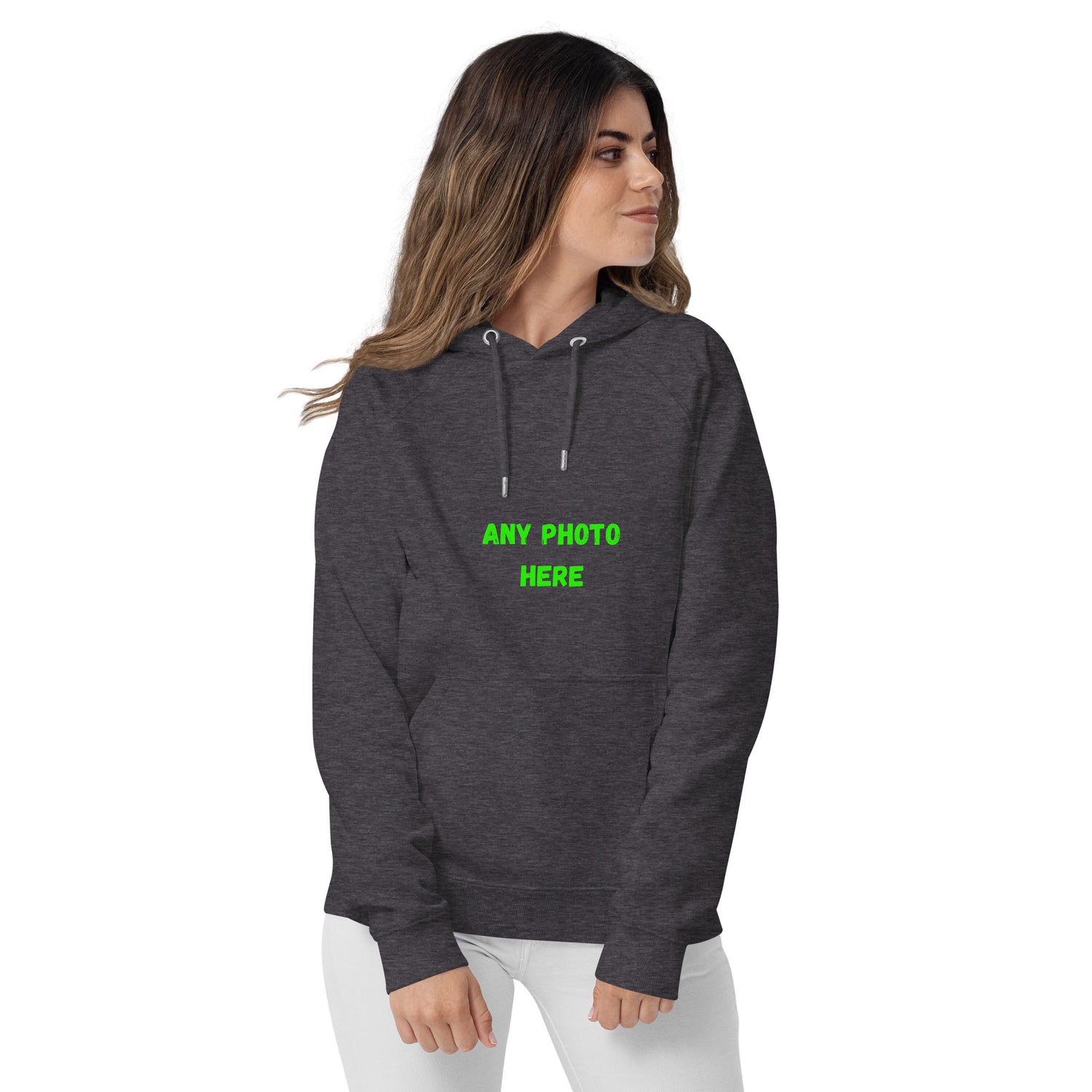 VOCE LINDX Eco Raglan Hoodie – Upload Your Photo or Design – Organic Cotton Comfort, Sustainable &amp; Customisable