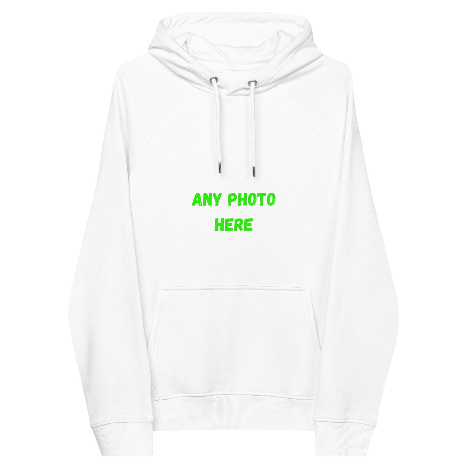 VOCE LINDX Eco Raglan Hoodie – Upload Your Photo or Design – Organic Cotton Comfort, Sustainable &amp; Customisable