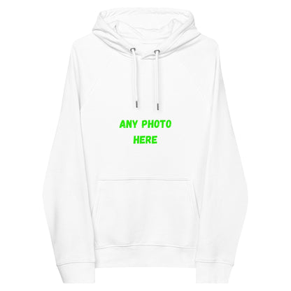 VOCE LINDX Eco Raglan Hoodie – Upload Your Photo or Design – Organic Cotton Comfort, Sustainable &amp; Customisable